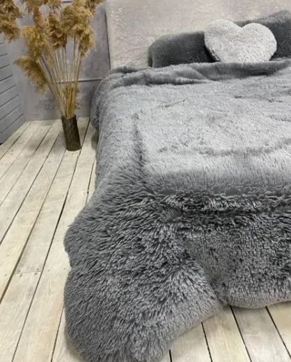 Меховое одеяло "Травка" евро графит 200x230 см Cap-Kt-32 фото