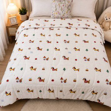 Детское одеяло Baby Dream молочное с собачками  150х200 см микрофибра холлофайбер Baby Dream-170-5-4 молочний фото