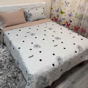 Набір покривало 200x230 з наволочками 47x73 сіро-кавове Бегонія котон Rm-begonia-8 фото