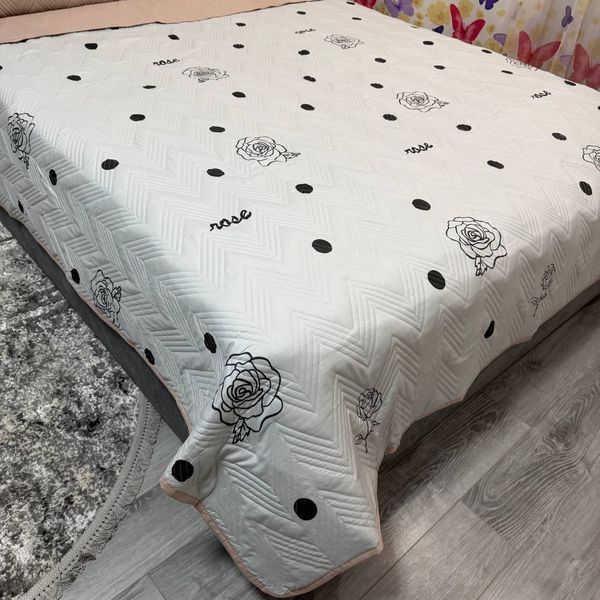 Набір покривало 200x230 з наволочками 47x73 сіро-кавове Бегонія котон Rm-begonia-8 фото