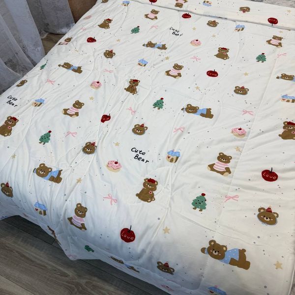 Детское одеяло Baby Dream молочное с медвежонком 150х200 см микрофибра холлофайбер Baby Dream-170-5-6 молочний фото