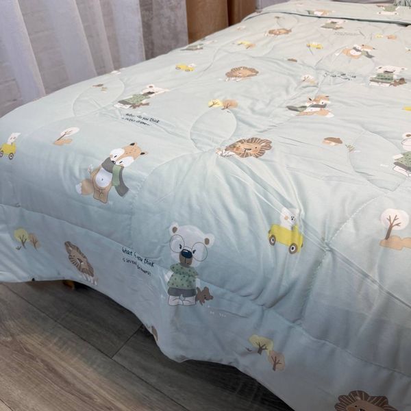 Детское одеяло Baby Dream бирюзовое с животными 150х200 см микрофибра холлофайбер Baby Dream-170-5-7 бірюзовий фото