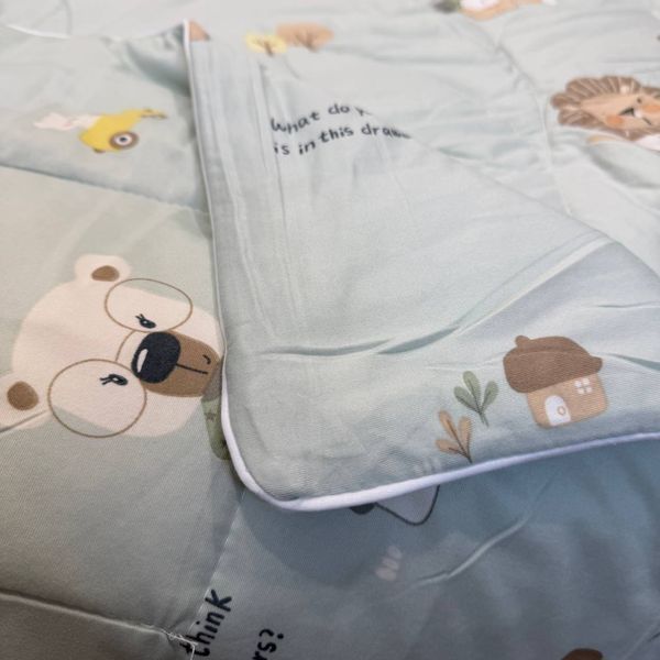 Детское одеяло Baby Dream бирюзовое с животными 150х200 см микрофибра холлофайбер Baby Dream-170-5-7 бірюзовий фото