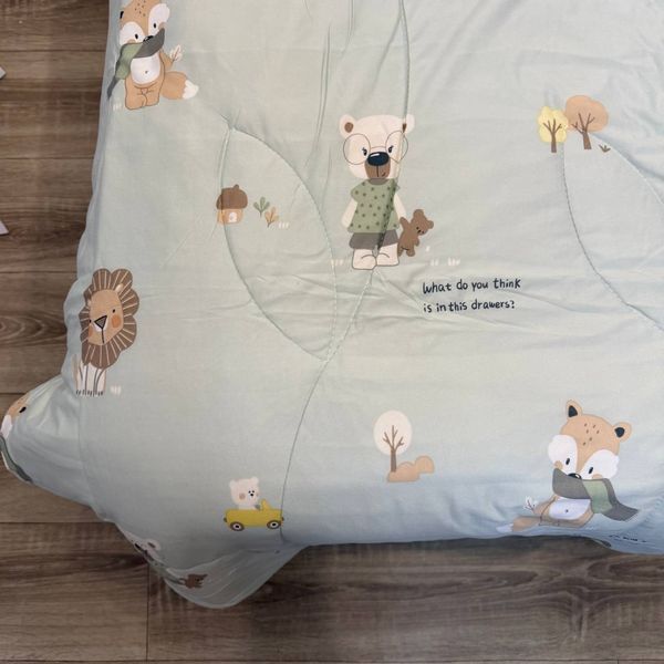 Детское одеяло Baby Dream бирюзовое с животными 150х200 см микрофибра холлофайбер Baby Dream-170-5-7 бірюзовий фото