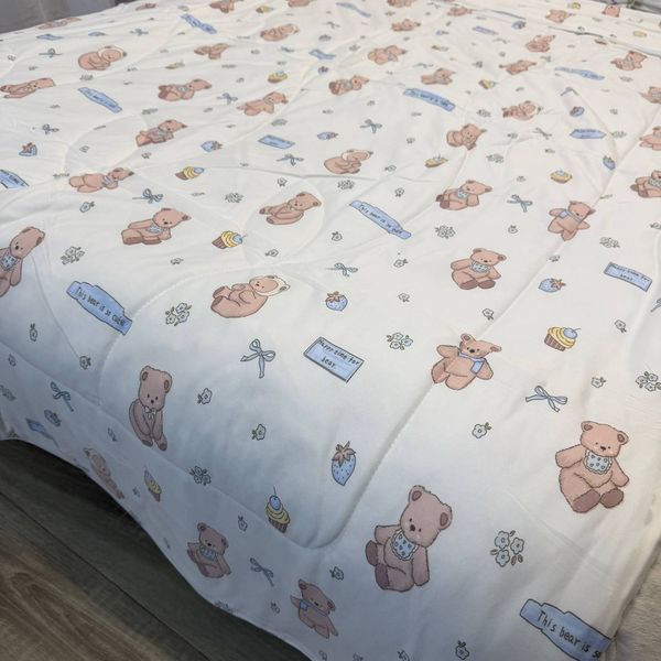 Детское одеяло Baby Dream молочное с медвежонком 150х200 см микрофибра холлофайбер Baby Dream-170-5-8 молочний фото