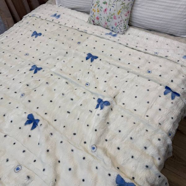 Плед Грейс молочный с бантиком 200&times;220 см AN-Grace-3 фото