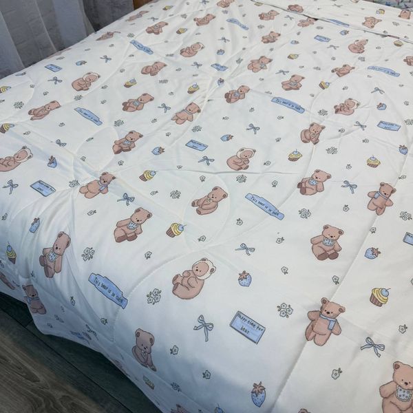 Детское одеяло Baby Dream молочное с медвежонком 150х200 см микрофибра холлофайбер Baby Dream-170-5-8 молочний фото