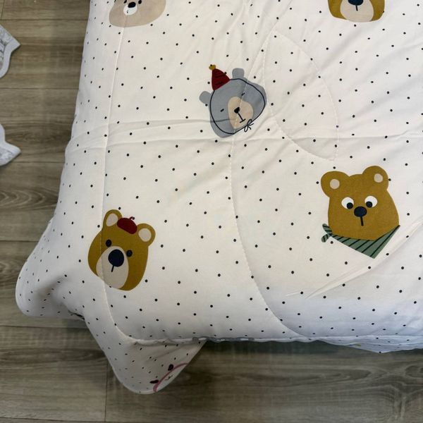 Детское одеяло Baby Dream молочное с медвежонком 150х200 см микрофибра холлофайбер Baby Dream-170-5-9 молочний фото