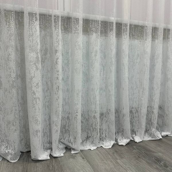 Тюль жакард з мармуровим візерунком по низу 3х2.7м TMn-3 фото