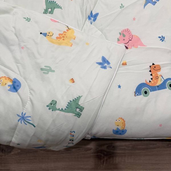 Детское одеяло Baby Dream бирюзовое с динозаврами 150х200 см микрофибра холлофайбер Baby Dream-170-5-10 бірюзовий фото