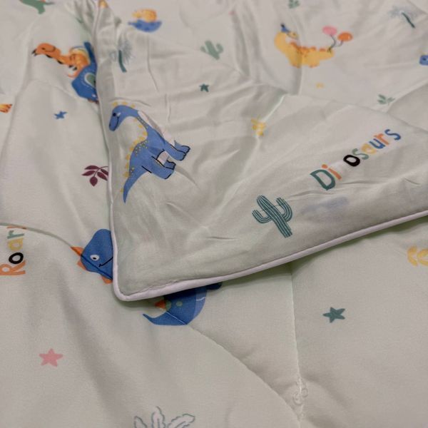 Детское одеяло Baby Dream бирюзовое с динозаврами 150х200 см микрофибра холлофайбер Baby Dream-170-5-10 бірюзовий фото
