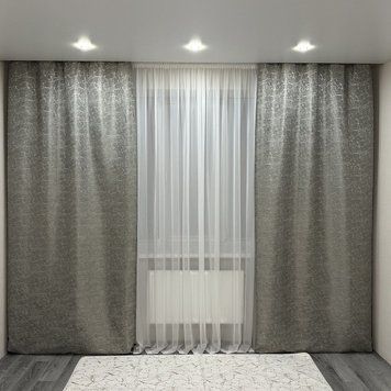 Штори  Лорен сірого кольору 1.5&times;2.7 м, 2 шт, абстрактний орнамент, на тасьмі ART: Loren-7 фото