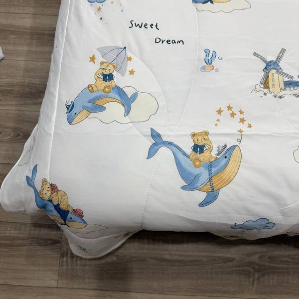 Дитяча ковдра Baby Dream біла з китом  150х200 см мікрофібра холлофайбер Baby Dream-170-5-12 білий фото