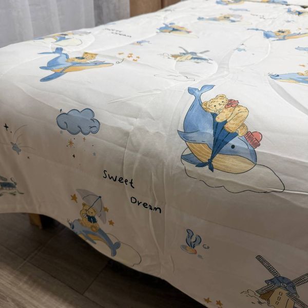 Дитяча ковдра Baby Dream біла з китом  150х200 см мікрофібра холлофайбер Baby Dream-170-5-12 білий фото