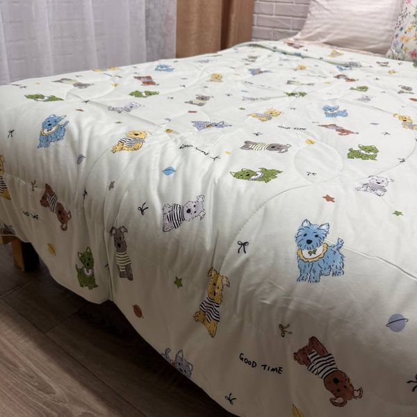 Дитяча ковдра Baby Dream бірюзова з собачками  150х200 см мікрофібра холлофайбер Baby Dream-170-5-14 бірюзовий фото