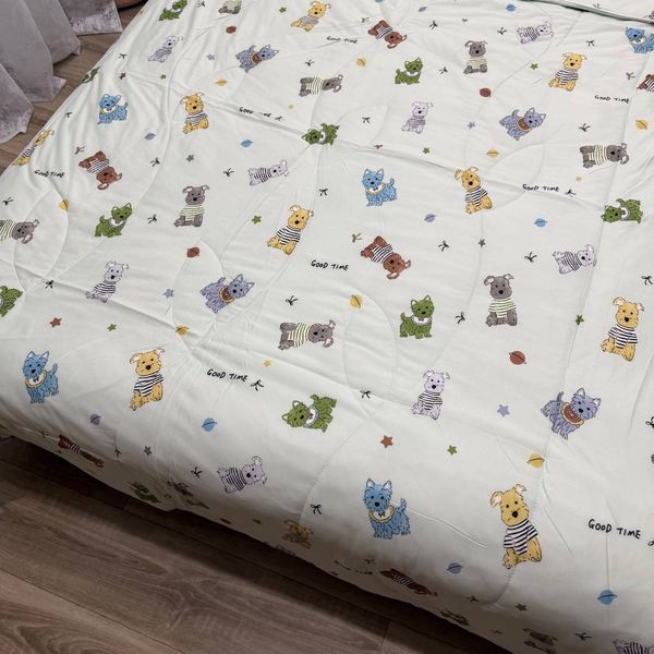 Дитяча ковдра Baby Dream бірюзова з собачками  150х200 см мікрофібра холлофайбер Baby Dream-170-5-14 бірюзовий фото
