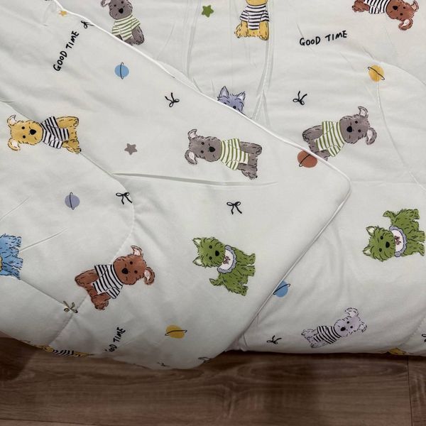 Дитяча ковдра Baby Dream бірюзова з собачками  150х200 см мікрофібра холлофайбер Baby Dream-170-5-14 бірюзовий фото