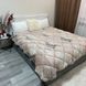 Тепла ковдра плюш з овчиною півтораспальна 150х210 см бежева листя LM-023-13 (1.5) фото 1