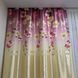 Атласні штори Камала фіолетові з квітами 150x270 см 2 шт на тасьмі Kamala-1 фото 3