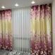 Атласні штори Камала фіолетові з квітами 150x270 см 2 шт на тасьмі Kamala-1 фото 2