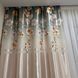 Атласні штори Камала бірюзові з квітами 150x270 см 2 шт на тасьмі Kamala-2 фото 3