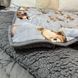 Тёплое одеяло плюш с овчиной 150х210 см полуторное голубое с мишками LM-023-15 (1.5) фото 3
