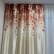 Атласные шторы Камала коричневые с цветами 150x270 см 2 шт на тесьме Kamala-3 фото 3