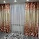 Атласные шторы Камала коричневые с цветами 150x270 см 2 шт на тесьме Kamala-3 фото 2