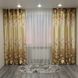 Атласные шторы Камала оливковые с цветами 150x270 см 2 шт на тесьме Kamala-4 фото 1