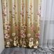 Атласные шторы Камала оливковые с цветами 150x270 см 2 шт на тесьме Kamala-4 фото 4