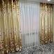 Атласные шторы Камала оливковые с цветами 150x270 см 2 шт на тесьме Kamala-4 фото 2