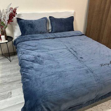 Тепла постільна білизна півтораспальна Моніка синє 150*200 Rm - Monica - 29- 1.5 фото