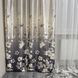 Атласные шторы Камала серые с цветами 150x270 см 2 шт на тесьме Kamala-5 фото 3