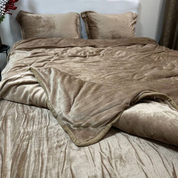 Теплое постельное белье полуторное Моника золото 150*200 Rm - Monica - 25- 1.5 фото