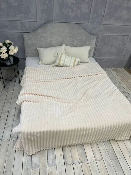 Плед королівська смужка Гранд молочний 200х220 см мікрофібра Cap-Grand-8 фото