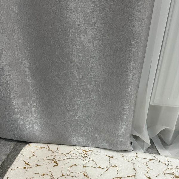 Штори з тюллю софт-блекаут (150х270 см, 2 шт. сірий колір штор  і тюль 400х270см білого кольору готові на тасьмі) ART: SHT 250 - 2 фото