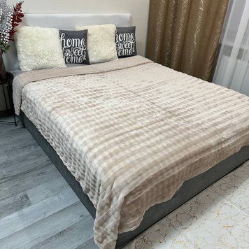 Плед мікрофібра Кролик 200x230 см бежевий Rm-MF-4 фото