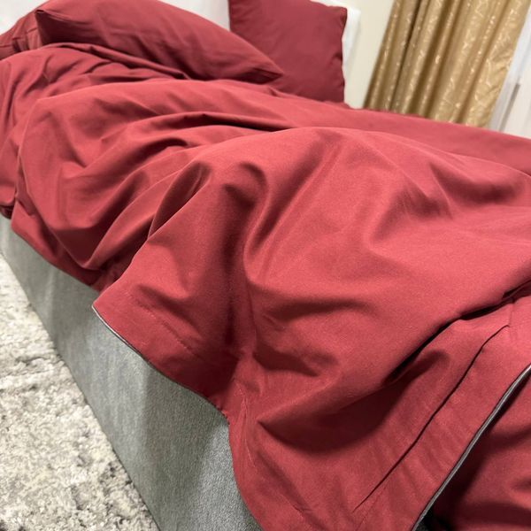 Комплект постільної білизни Белла євро сатин бордовий 200х200 Rm-Bella-10-EU фото