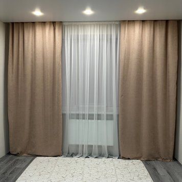 Готовые пошитые шторы из ткани микровелюр Diamond 150*270см - 2 шт бежевого цвета Diamond 95 фото