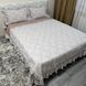Кейт молочный с серо-бежевыми цветами, 200х230 см + рюши 15 см, 2 наволочки 50х70 см Kate-9 фото 2
