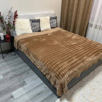 Плед мікрофібра Кролик 200x230 см горіховий Rm-MF-10 фото