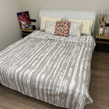 Плед льон Симетрія двосторонній з вишитим малюнком 200x230 см Rm-4458-2 фото