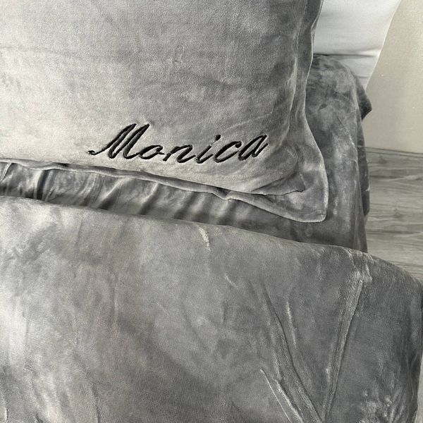 Велюровое постельное белье "Monica" евро серое Rm - Monica - 26 - EU фото