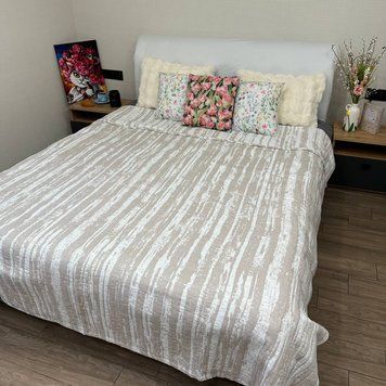 Плед льон Симетрія двосторонній з вишитим малюнком 200x230 см Rm-4458-3 фото