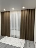 Готові пошиті штори із тканини мікровелюр Diamond 150*270см - 2 шт кольору капучино Petek-193 фото