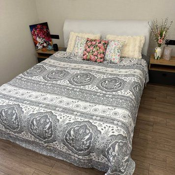 Плед льон Симетрія двосторонній з вишитим малюнком 200x230 см Rm-4458-5 фото