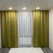 Комплект штори рогожка оливкові на тасьмі розмір 150*270 см (2шт). Штори в спальню, вітальню щільні М5-15 фото