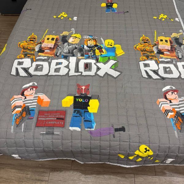 Детское покрывало одеяло 150х210 Roblox серое LM-Pk-30 фото