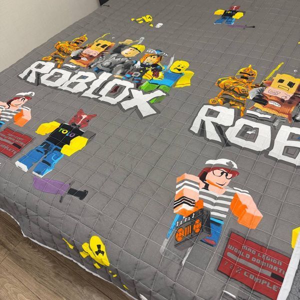 Детское покрывало одеяло 150х210 Roblox серое LM-Pk-30 фото