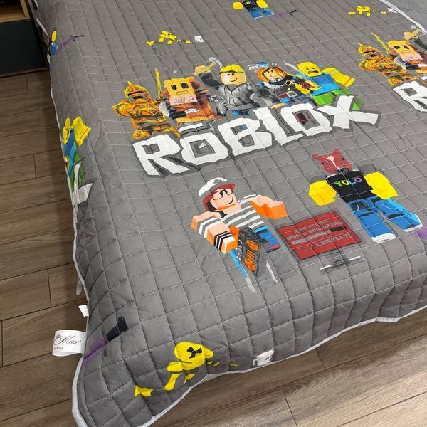 Детское покрывало одеяло 150х210 Roblox серое LM-Pk-30 фото
